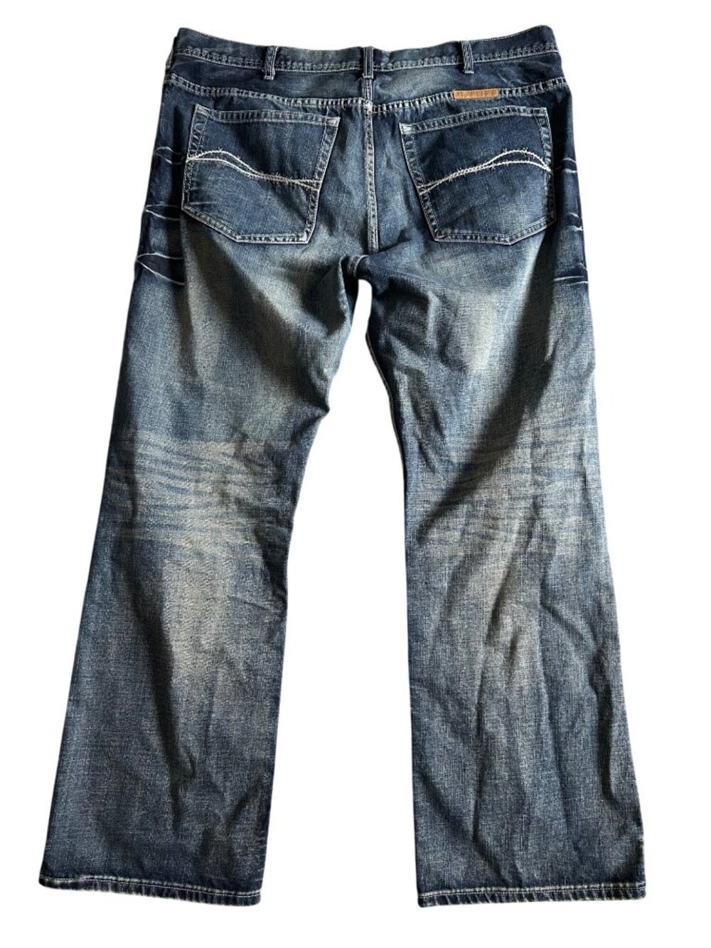 B. Tuff Mens Sz 42 Casey Straight-Leg Denim Jeans Relaxed Fit Blue